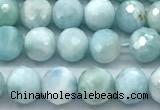 CLR163 15 inches 6mm faceted round larimar gemstone beads