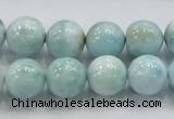 CLR20 15.5 inches 12mm round grade AA natural larimar gemstone beads