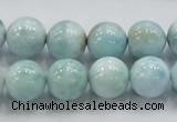 CLR20 15.5 inches 12mm round grade AA natural larimar gemstone beads