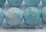 CLR24 15.5 inches 20mm round grade AA natural larimar gemstone beads