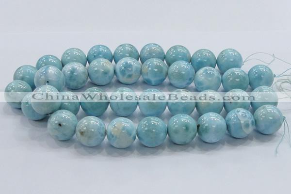 CLR24 15.5 inches 20mm round grade AA natural larimar gemstone beads