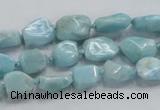 CLR26 15.5 inches 8*10mm nugget natural larimar gemstone chips beads