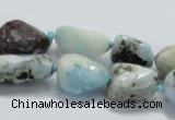 CLR27 15.5 inches nugget natural larimar gemstone beads wholesale