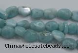 CLR33 15.5 inches 7*8mm nugget natural larimar gemstone beads