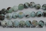 CLR34 15.5 inches 7mm flat round natural larimar gemstone beads