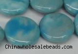 CLR366 15.5 inches 25mm flat round dyed larimar gemstone beads