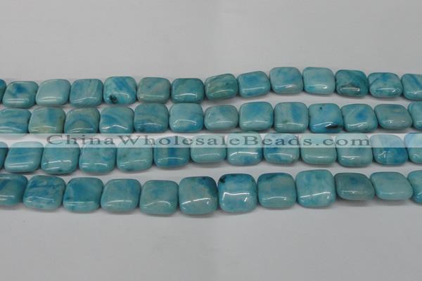 CLR382 15.5 inches 14*14mm square dyed larimar gemstone beads