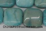 CLR385 15.5 inches 20*20mm square dyed larimar gemstone beads