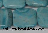 CLR386 15.5 inches 25*25mm square dyed larimar gemstone beads