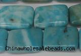 CLR395 15.5 inches 15*20mm rectangle dyed larimar gemstone beads