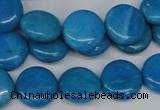 CLR411 15.5 inches 12mm flat round dyed larimar gemstone beads