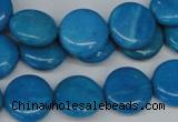 CLR412 15.5 inches 14mm flat round dyed larimar gemstone beads