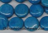 CLR414 15.5 inches 18mm flat round dyed larimar gemstone beads