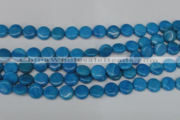 CLR414 15.5 inches 18mm flat round dyed larimar gemstone beads