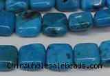 CLR430 15.5 inches 10*10mm square dyed larimar gemstone beads