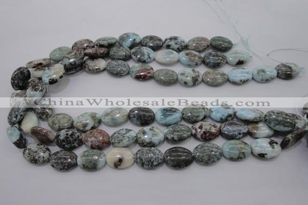 CLR55 15.5 inches 13*18mm oval natural larimar gemstone beads