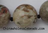 CLS08 15.5 inches 30mm faceted round large chrysanthemum agate beads