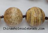 CLS101 15.5 inches 25mm faceted round large picture jasper beads