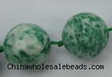 CLS102 15.5 inches 25mm faceted round large Qinghai jade beads