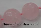 CLS103 15.5 inches 25mm faceted round large rose quartz beads