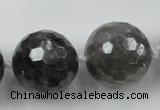 CLS105 15.5 inches 25mm faceted round large cloudy quartz beads