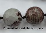 CLS109 15.5 inches 25mm faceted round red artistic jasper beads