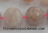 CLS111 15.5 inches 25mm faceted round large pink quartz beads