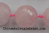 CLS15 15.5 inches 30mm faceted round large rose quartz beads