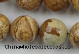 CLS151 15.5 inches 20mm faceted round picture jasper beads