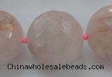 CLS16 15.5 inches 30mm faceted round large pink quartz beads