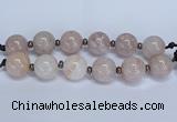 CLS250 7.5 inches 30mm round large pink quartz beads wholesale