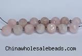 CLS300 7.5 inches 25mm faceted round large pink quartz beads