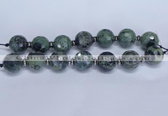 CLS303 7.5 inches 25mm faceted round large kambaba jasper beads