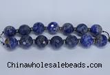 CLS304 7.5 inches 25mm faceted round large sodalite gemstone beads