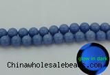 CLU105 15.5 inches 14mm round blue luminous stone beads