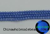 CLU110 15.5 inches 4mm round blue luminous stone beads