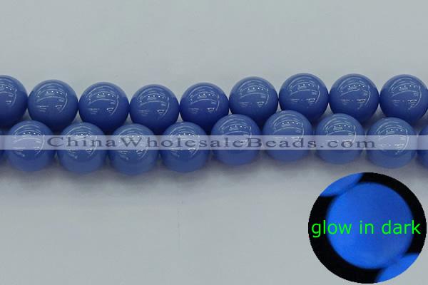 CLU118 15.5 inches 20mm round blue luminous stone beads