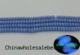 CLU120 15.5 inches 4*6mm rondelle blue luminous stone beads