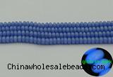 CLU125 15.5 inches 4*6mm rondelle blue luminous stone beads