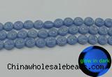 CLU132 15.5 inches 12mm flat round blue luminous stone beads