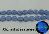 CLU134 15.5 inches 16mm flat round blue luminous stone beads