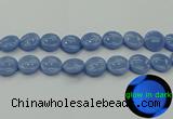 CLU135 15.5 inches 18mm flat round blue luminous stone beads