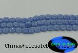 CLU151 15.5 inches 10*10mm square blue luminous stone beads