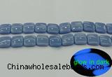 CLU154 15.5 inches 16*16mm square blue luminous stone beads