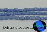 CLU161 15.5 inches 10*14mm rectangle blue luminous stone beads