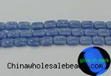 CLU162 15.5 inches 12*16mm rectangle blue luminous stone beads