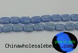 CLU167 15.5 inches 15*20mm rectangle blue luminous stone beads