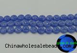 CLU172 15.5 inches 12mm flat round blue luminous stone beads