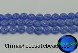 CLU173 15.5 inches 14mm flat round blue luminous stone beads