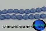 CLU175 15.5 inches 18mm flat round blue luminous stone beads